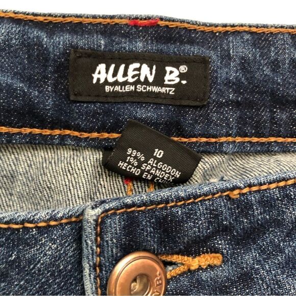 Allen B by Allen Schwartz Jeans Straight Leg Dark Wash Mid-rise Size 10 - Picture 7 of 11